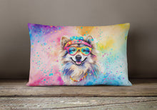 Load image into Gallery viewer, Keeshond Hippie Dawg Fabric Decorative Pillow