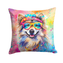 Load image into Gallery viewer, Keeshond Hippie Dawg Throw Pillow - 14x14 Decorative Pillow – Art for Your Home &amp; Patio