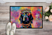 Load image into Gallery viewer, Black Labrador Hippie Dawg Doormat - 24x36 Decorative Floor Mat – Indoor/Outdoor Rug with Artistic Flair