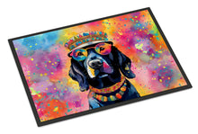 Load image into Gallery viewer, Black Labrador Hippie Dawg Doormat - 18X27 Indoor / Outdoor Rug | Made in USA
