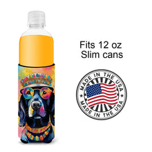 Load image into Gallery viewer, Black Labrador Hippie Dawg Slim Can Huggers – Fun, Functional Drink Coolers for Every Occasion