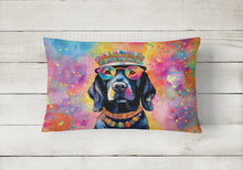 Load image into Gallery viewer, Black Labrador Hippie Dawg Fabric Decorative Pillow