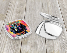 Load image into Gallery viewer, Black Labrador Hippie Dawg Compact Mirror – Stylish Purse Mirror with Artistic Covers