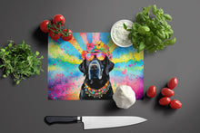 Load image into Gallery viewer, Black Labrador Hippie Dawg Glass Cutting Boards – Durable, Decorative Kitchen Art Large