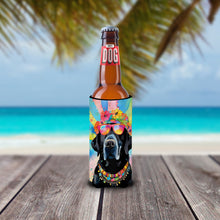 Load image into Gallery viewer, Black Labrador Hippie Dawg Slim Can Huggers – Fun, Functional Drink Coolers for Every Occasion