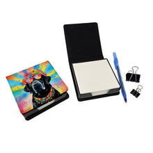 Load image into Gallery viewer, Black Labrador Hippie Dawg PU Leather Note Paper Holder