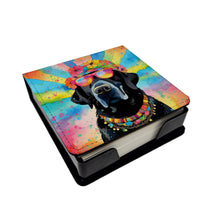 Load image into Gallery viewer, Black Labrador Hippie Dawg PU Leather Note Paper Holder