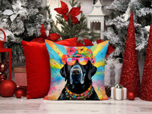 Load image into Gallery viewer, Black Labrador Hippie Dawg Fabric Decorative Pillow