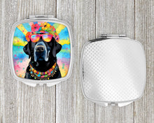 Load image into Gallery viewer, Black Labrador Hippie Dawg Compact Mirror – Stylish Purse Mirror with Artistic Covers