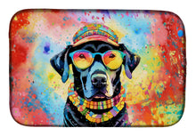 Load image into Gallery viewer, Black Labrador Hippie Dawg Dish Drying Mat