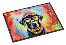 Load image into Gallery viewer, Black Labrador Hippie Dawg Doormat - 24x36 Decorative Floor Mat – Indoor/Outdoor Rug with Artistic Flair