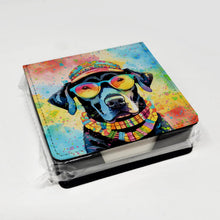 Load image into Gallery viewer, Black Labrador Hippie Dawg PU Leather Note Paper Holder