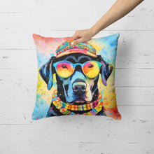 Load image into Gallery viewer, Black Labrador Hippie Dawg Fabric Decorative Pillow
