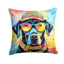 Load image into Gallery viewer, Black Labrador Hippie Dawg Fabric Decorative Pillow