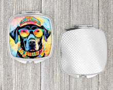 Load image into Gallery viewer, Black Labrador Hippie Dawg Compact Mirror – Stylish Purse Mirror with Artistic Covers