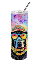 Load image into Gallery viewer, Black Labrador Hippie Dawg Stainless Steel Skinny Tumbler