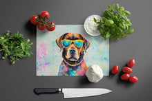 Load image into Gallery viewer, Chocolate Labrador Hippie Dawg Glass Cutting Boards – Durable, Decorative Kitchen Art Large