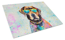 Load image into Gallery viewer, Chocolate Labrador Hippie Dawg Glass Cutting Boards – Durable, Decorative Kitchen Art Large