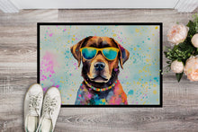 Load image into Gallery viewer, Chocolate Labrador Hippie Dawg Doormat - 18X27 Indoor / Outdoor Rug | Made in USA
