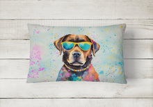 Load image into Gallery viewer, Chocolate Labrador Hippie Dawg Fabric Decorative Pillow