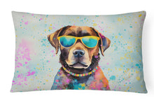 Load image into Gallery viewer, Chocolate Labrador Hippie Dawg Fabric Decorative Pillow