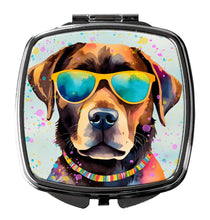 Load image into Gallery viewer, Chocolate Labrador Hippie Dawg Compact Mirror – Stylish Purse Mirror with Artistic Covers