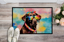 Load image into Gallery viewer, Chocolate Labrador Hippie Dawg Doormat - 24x36 Decorative Floor Mat – Indoor/Outdoor Rug with Artistic Flair