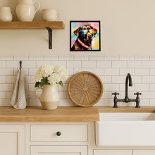 Load image into Gallery viewer, Chocolate Labrador Hippie Dawg Framed Metal Print