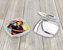 Load image into Gallery viewer, Chocolate Labrador Hippie Dawg Compact Mirror – Stylish Purse Mirror with Artistic Covers