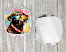 Load image into Gallery viewer, Chocolate Labrador Hippie Dawg Compact Mirror – Stylish Purse Mirror with Artistic Covers