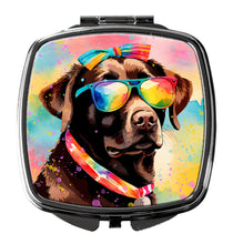 Load image into Gallery viewer, Chocolate Labrador Hippie Dawg Compact Mirror – Stylish Purse Mirror with Artistic Covers