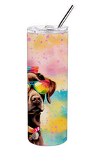 Load image into Gallery viewer, Chocolate Labrador Hippie Dawg Stainless Steel Skinny Tumbler