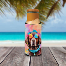 Load image into Gallery viewer, Chocolate Labrador Hippie Dawg Slim Can Huggers – Fun, Functional Drink Coolers for Every Occasion