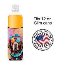 Load image into Gallery viewer, Chocolate Labrador Hippie Dawg Slim Can Huggers – Fun, Functional Drink Coolers for Every Occasion