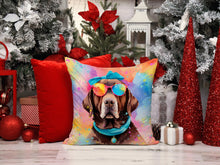 Load image into Gallery viewer, Chocolate Labrador Hippie Dawg Fabric Decorative Pillow