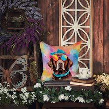 Load image into Gallery viewer, Chocolate Labrador Hippie Dawg Fabric Decorative Pillow