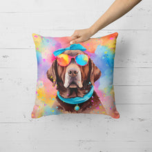 Load image into Gallery viewer, Chocolate Labrador Hippie Dawg Fabric Decorative Pillow