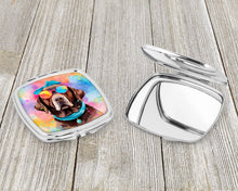 Load image into Gallery viewer, Chocolate Labrador Hippie Dawg Compact Mirror – Stylish Purse Mirror with Artistic Covers