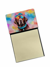 Load image into Gallery viewer, Chocolate Labrador Hippie Dawg Sticky Note Holder- Refiilable Desk Accessory Note Pad