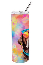 Load image into Gallery viewer, Chocolate Labrador Hippie Dawg Stainless Steel Skinny Tumbler