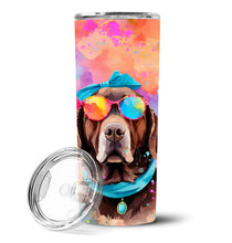 Load image into Gallery viewer, Chocolate Labrador Hippie Dawg Stainless Steel Skinny Tumbler