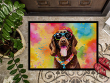 Load image into Gallery viewer, Chocolate Labrador Hippie Dawg Doormat - 24x36 Decorative Floor Mat – Indoor/Outdoor Rug with Artistic Flair