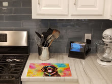 Load image into Gallery viewer, Chocolate Labrador Hippie Dawg Glass Cutting Boards – Durable, Decorative Kitchen Art Large