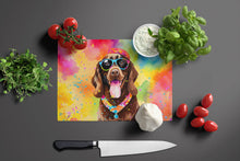 Load image into Gallery viewer, Chocolate Labrador Hippie Dawg Glass Cutting Boards – Durable, Decorative Kitchen Art Large