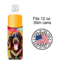 Load image into Gallery viewer, Chocolate Labrador Hippie Dawg Slim Can Huggers – Fun, Functional Drink Coolers for Every Occasion