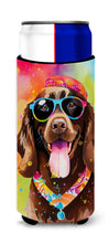 Load image into Gallery viewer, Chocolate Labrador Hippie Dawg Slim Can Huggers – Fun, Functional Drink Coolers for Every Occasion