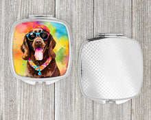 Load image into Gallery viewer, Chocolate Labrador Hippie Dawg Compact Mirror – Stylish Purse Mirror with Artistic Covers