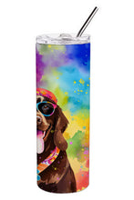 Load image into Gallery viewer, Chocolate Labrador Hippie Dawg Stainless Steel Skinny Tumbler