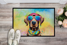 Load image into Gallery viewer, Chocolate Labrador Hippie Dawg Doormat - 24x36 Decorative Floor Mat – Indoor/Outdoor Rug with Artistic Flair