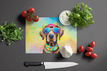 Load image into Gallery viewer, Chocolate Labrador Hippie Dawg Glass Cutting Boards – Durable, Decorative Kitchen Art Large
